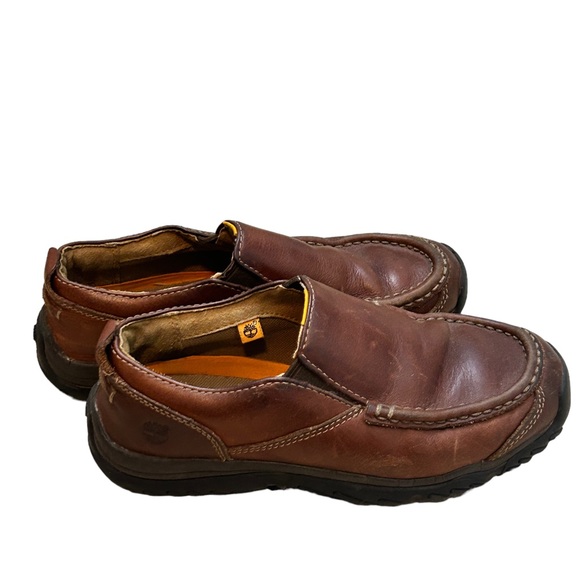 TIMBERLAND Boy's Leather Dark Brown Comfortable Slip On School Shoe-Size 3 - Picture 3 of 9